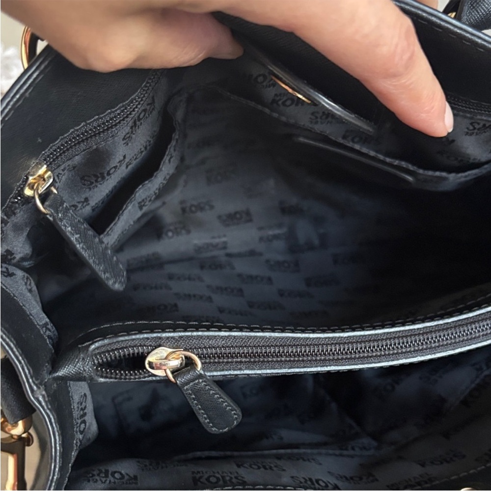 Michael Kors Black Satchel with Gold Hardware - Picture 4 of 8